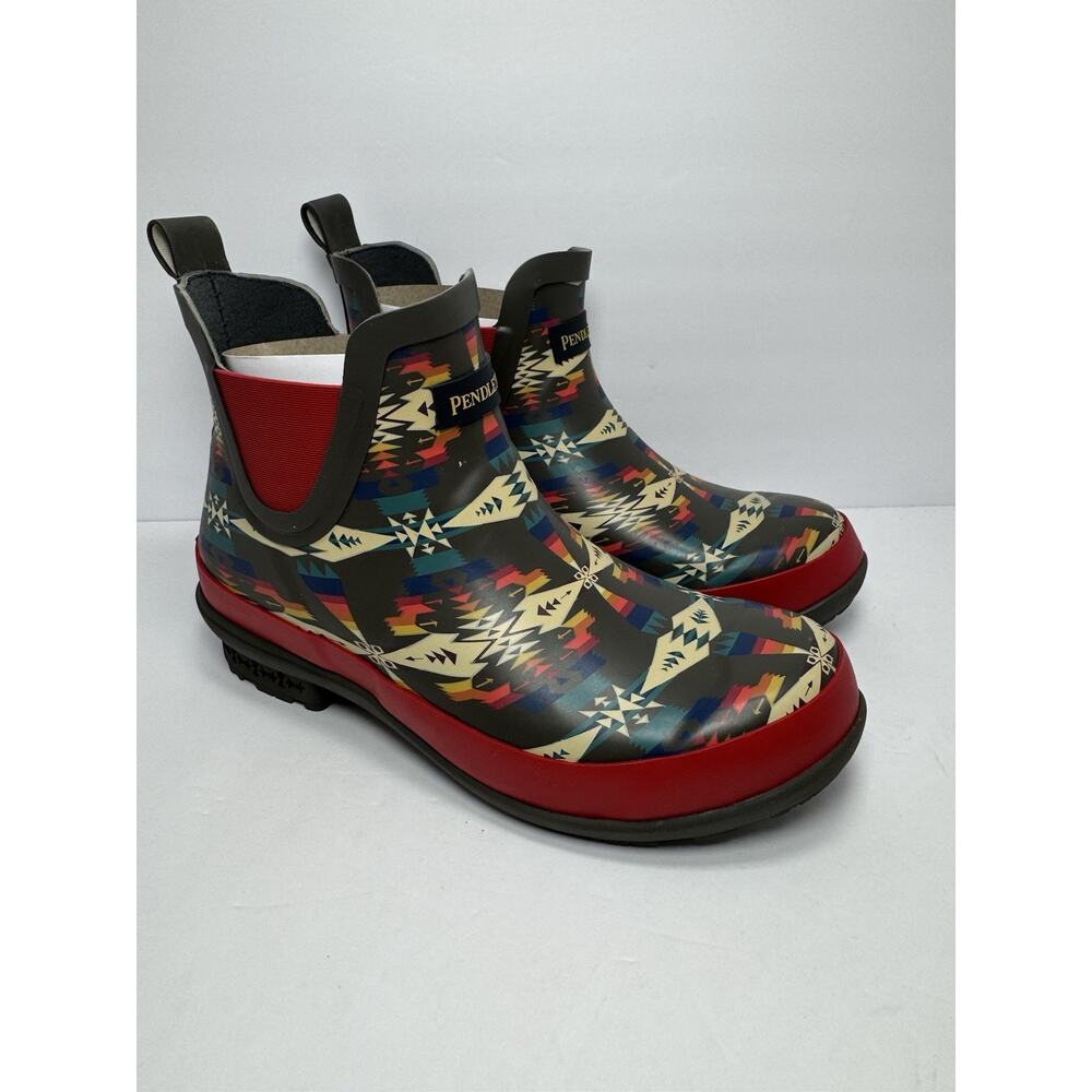 Pendleton Women's Tucson Chelsea Waterproof Rain Boots Gray Aztec NIB Size 6